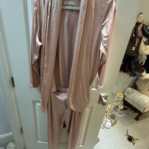 Women's Pink Silk Pantsuit